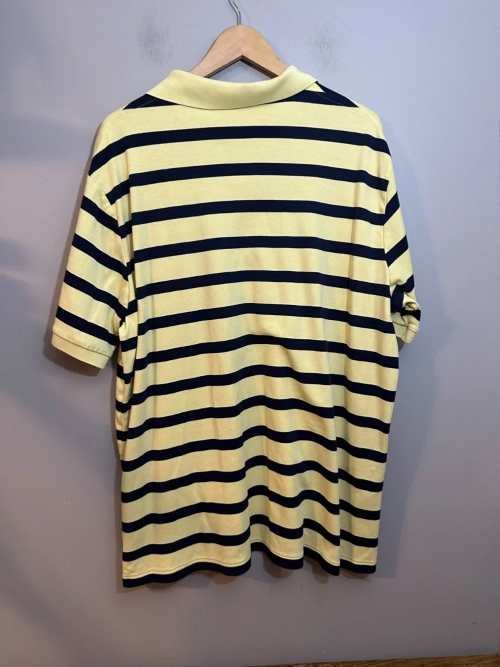 Polo Ralph Lauren Polo Shirt Mens 2XL Yellow Navy Classic Fit Short Sleeve